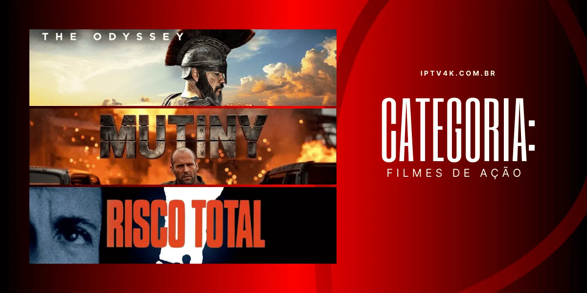 Categoria filmes de ação com destaque para grandes lançamentos do cinema.
